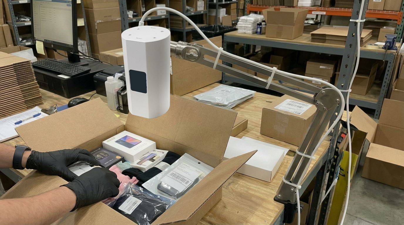Dispositivo Envio Certo em operação na mesa de separação
